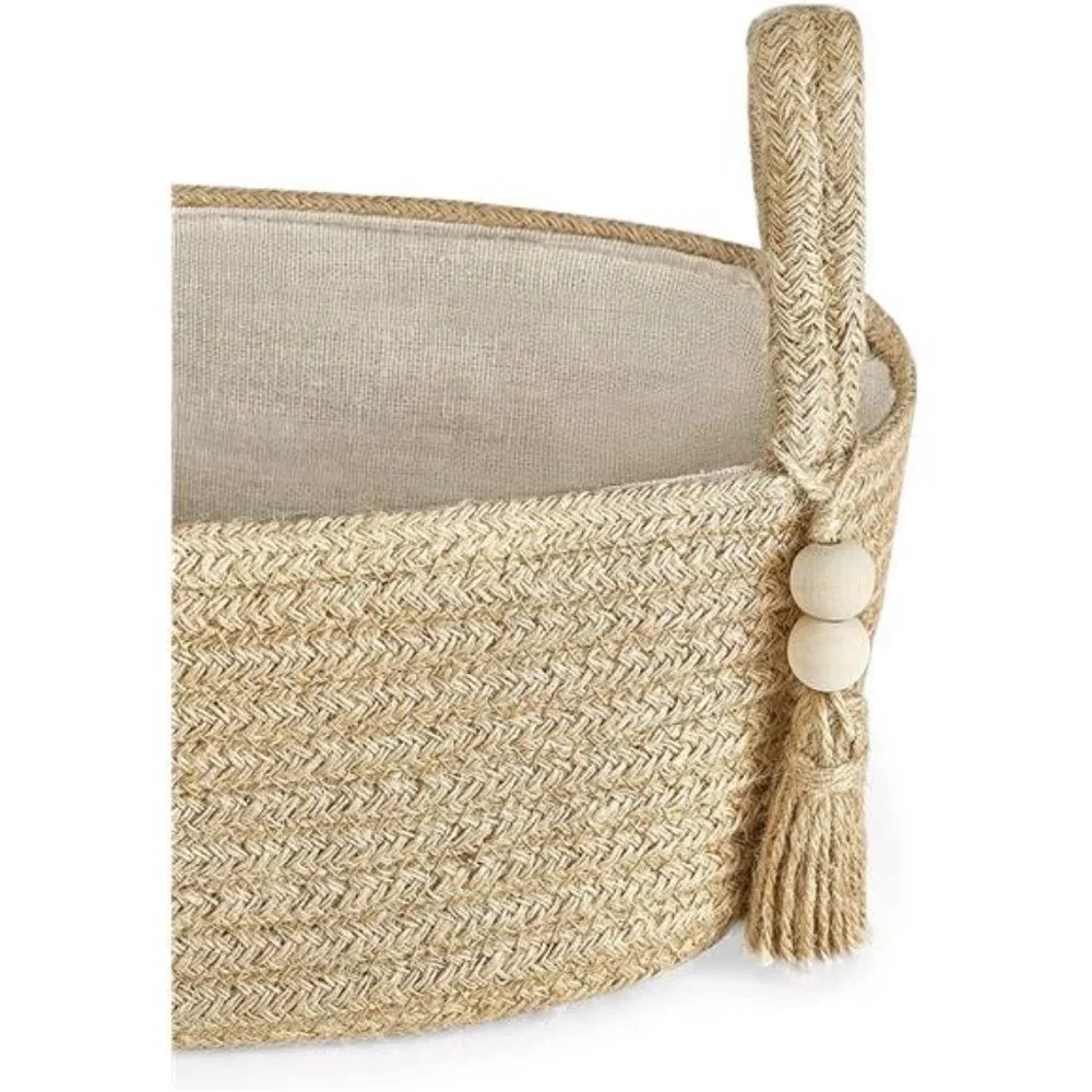 Small Woven Storage Basket for Toilet Tank Top Boho Bathroom Decor, 1 Pack